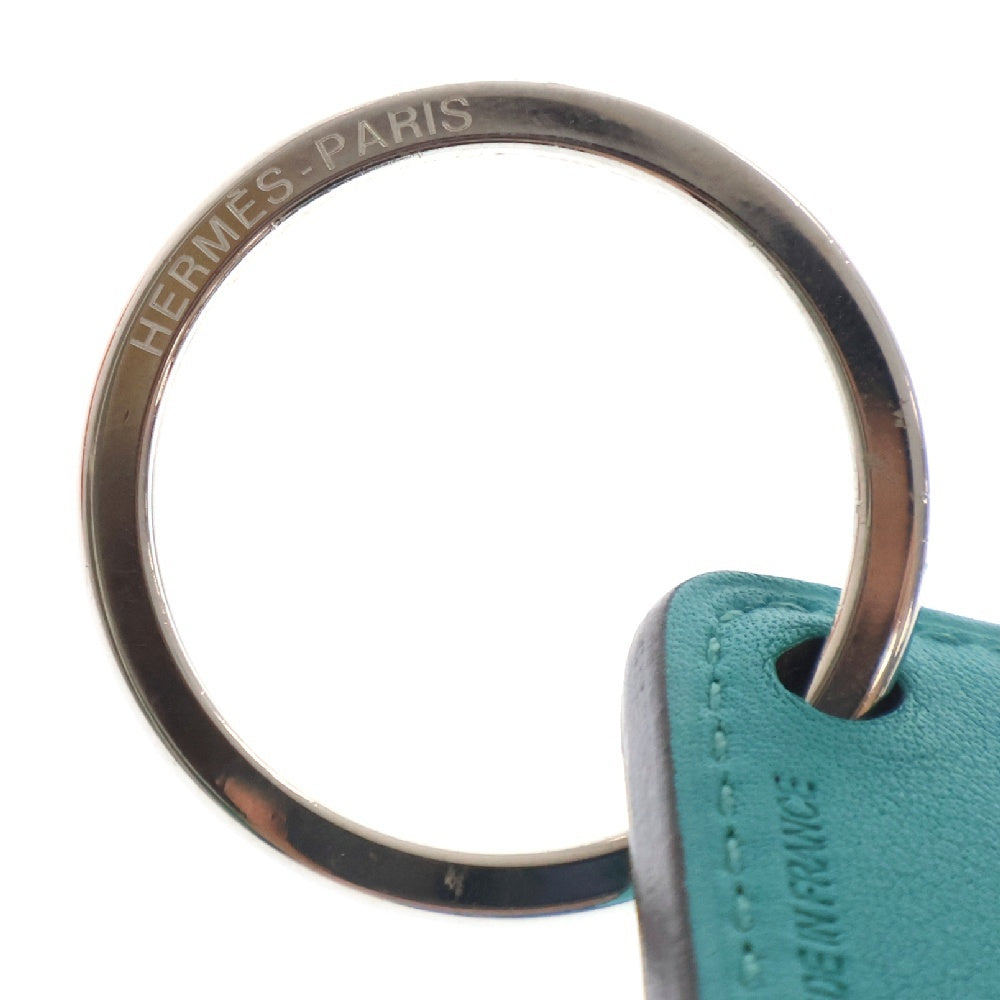 HERMES(エルメス) キーリング ダイス サイコロ ストラップ バッグチャームミントグリーン レザー シルバー金具 チャーム