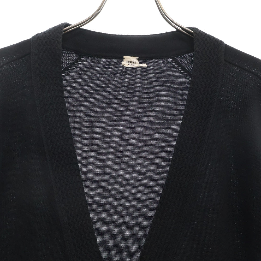 HERMES(エルメス) コットン×シルクニットカーディガン ブラック レディース