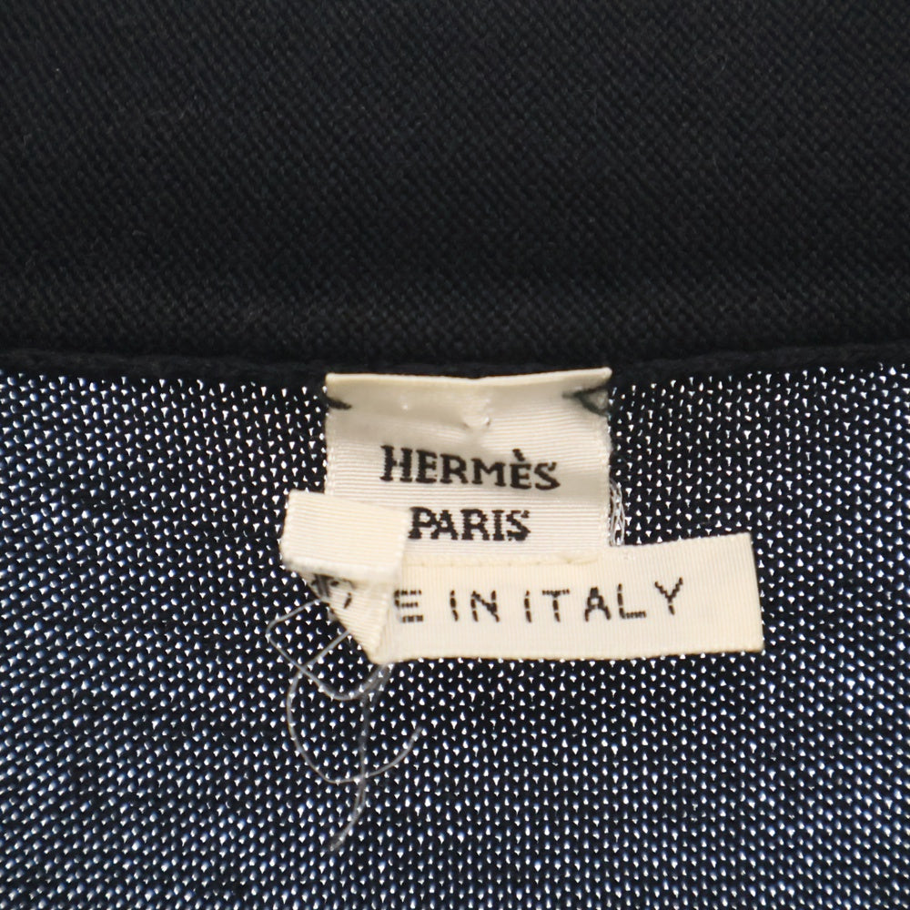 HERMES(エルメス) コットン×シルクニットカーディガン ブラック レディース