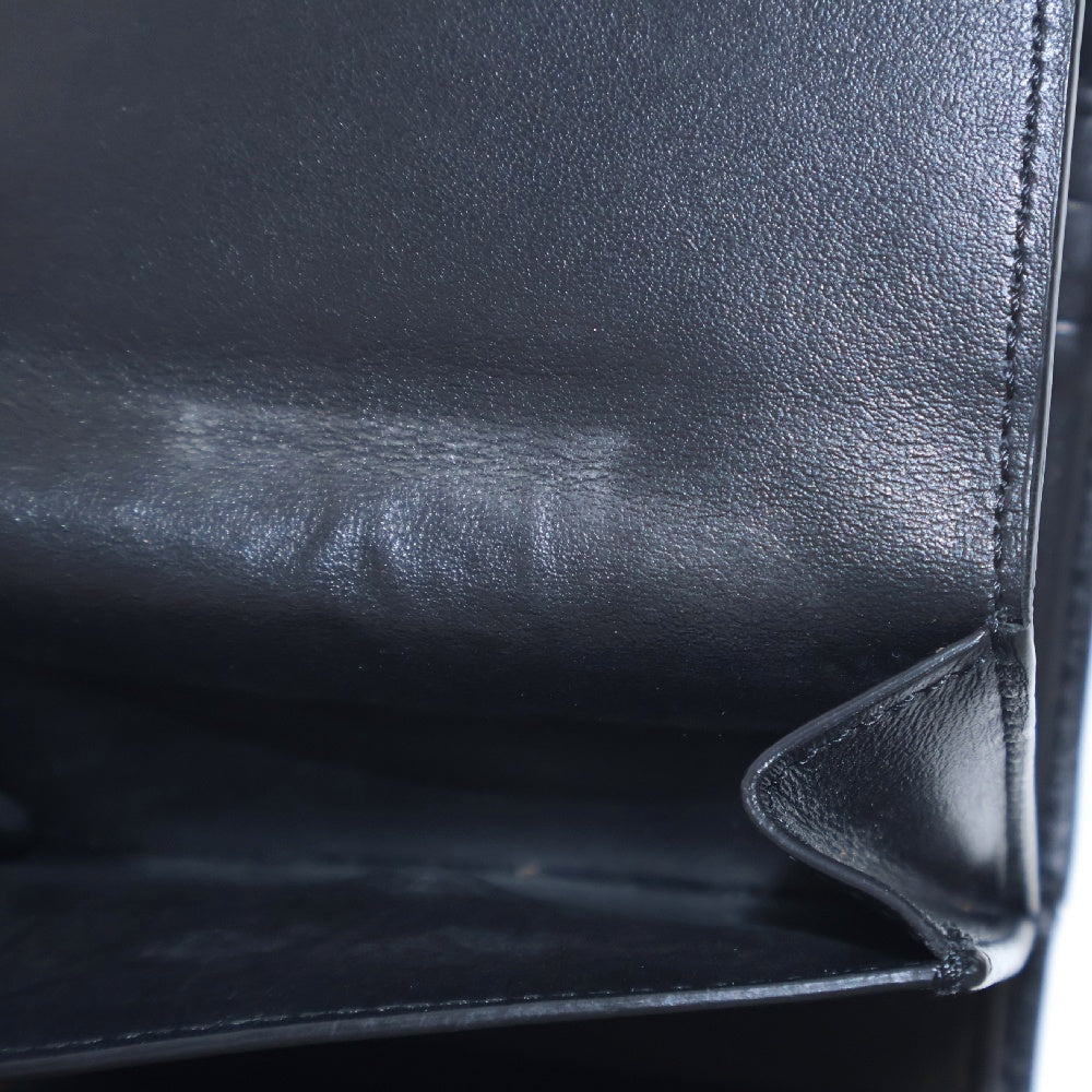 CELINE(セリーヌ) トリオンフ スモール フラップウォレット 三つ折り財布 レザー GD金具 ブラック