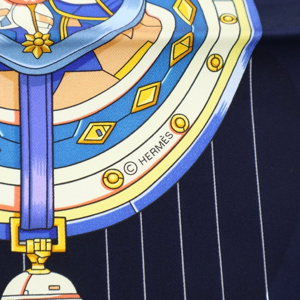 HERMES(エルメス) カレ90 TOUS EN SELLE すべては鞍の中に ブルー スカーフ