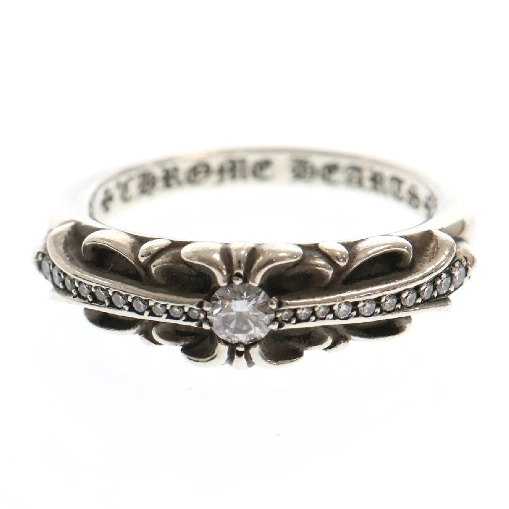 CHROME HEARTS(クロムハーツ) BABY CLSC P D ベイビークラシックフローラルクロス PAVEダイヤ シルバーリング