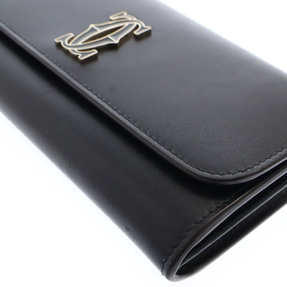 Cartier(カルティエ) ドゥーブル C 長財布 レザー ブラック ウォレット