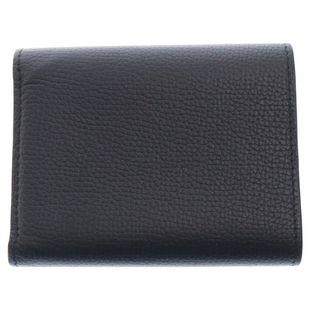 LOEWE(ロエベ) アナグラム トライフォールド ウォレット ブラック レザー シルバー金具 財布