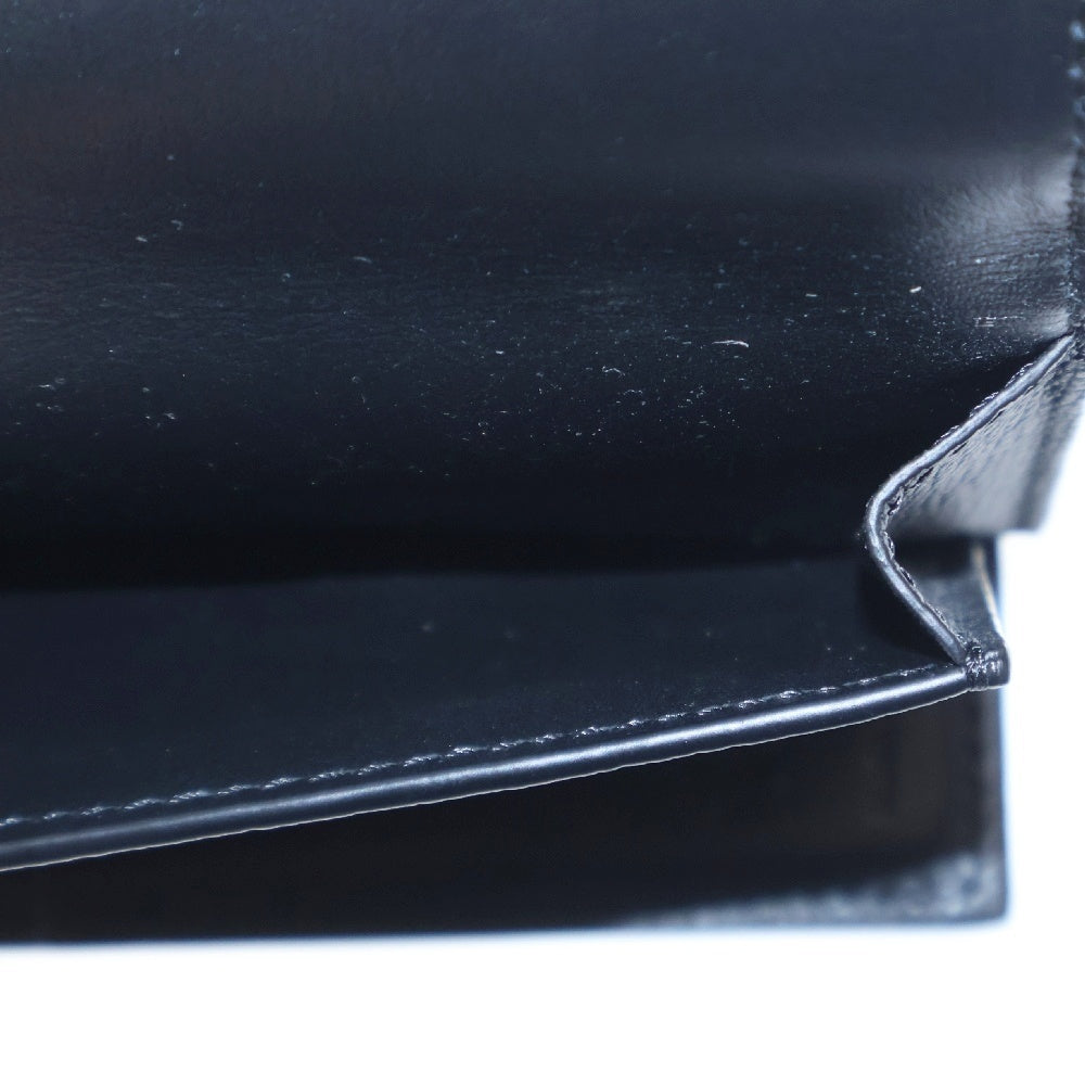 LOEWE(ロエベ) アナグラム トライフォールド ウォレット ブラック レザー シルバー金具 財布