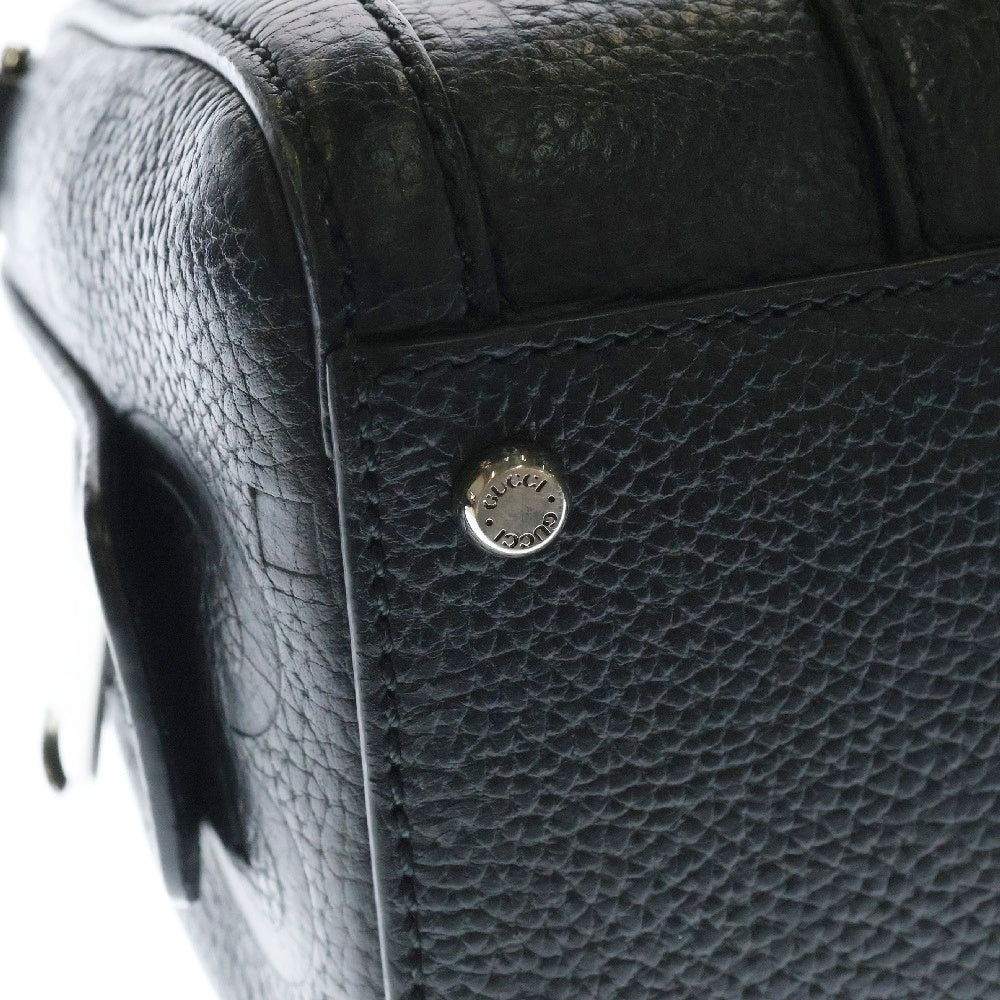 GUCCI(グッチ) ジャンボGG 2WAY レザー ダッフル ショルダーバッグ ハンドバッグ ブラック 725292