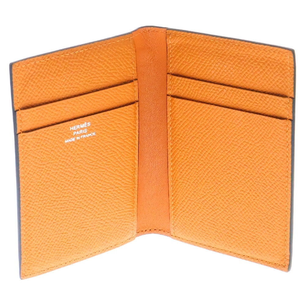 HERMES(エルメス) MC2 ユークリッド カードケース パスケースブルー×オレンジ ヴォーエプソン B刻印
