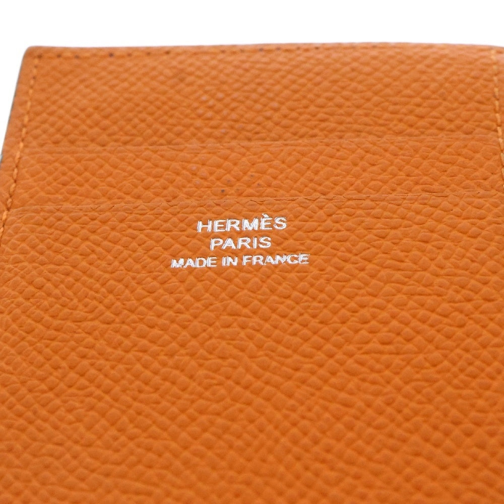 HERMES(エルメス) MC2 ユークリッド カードケース パスケースブルー×オレンジ ヴォーエプソン B刻印