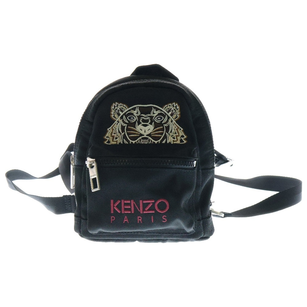 KENZO(ケンゾー) ナイロンバックパックミニ ショルダーバッグ 斜め掛けバッグ タイガー 刺繍 ブラック