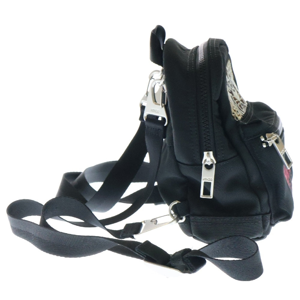 KENZO(ケンゾー) ナイロンバックパックミニ ショルダーバッグ 斜め掛けバッグ タイガー 刺繍 ブラック