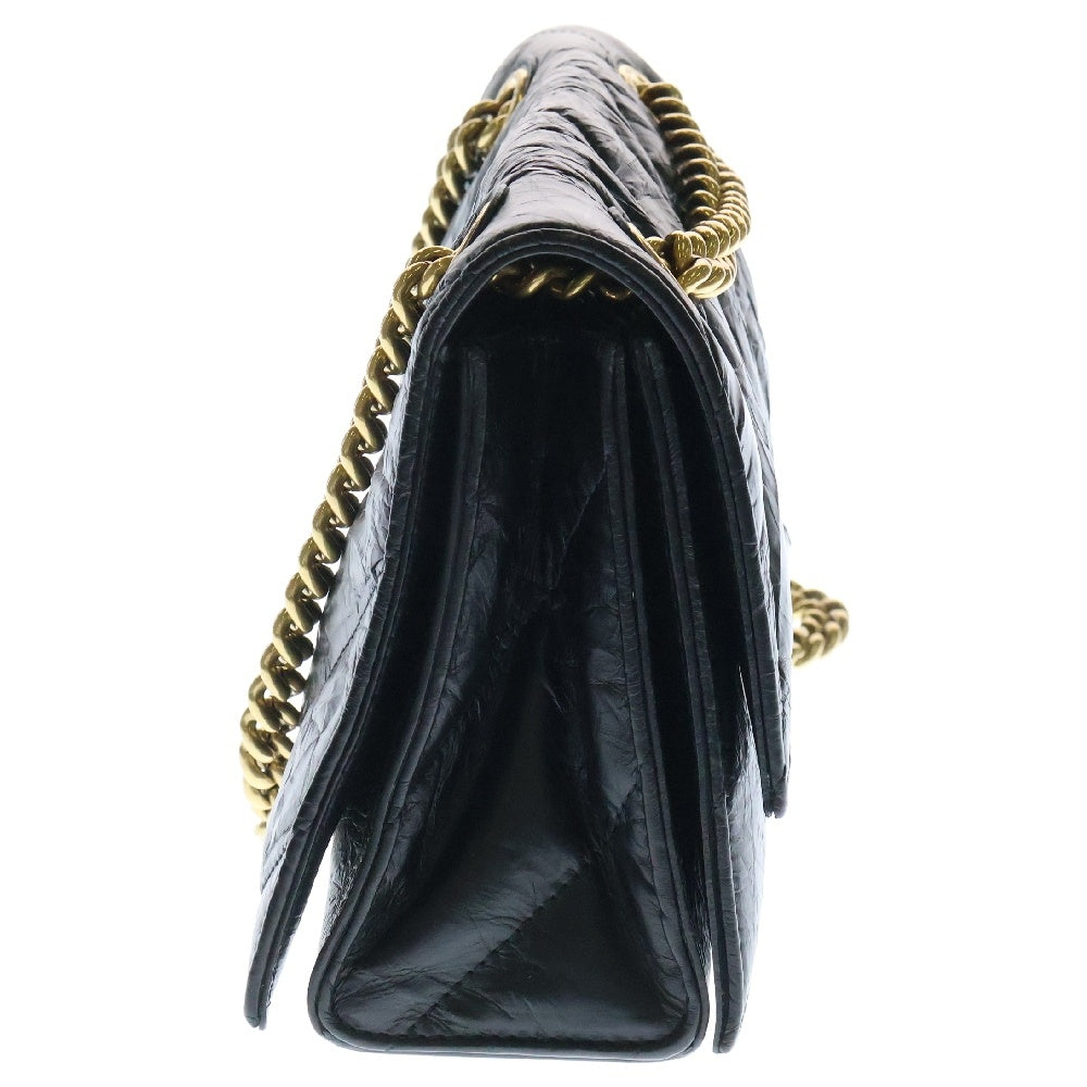 BALENCIAGA(バレンシアガ) クラッシュ ショルダーバッグ チェーンバッグ 斜め掛けバッグ 肩掛けバッグ ブラック ゴールド金具 カーフスキン 716351