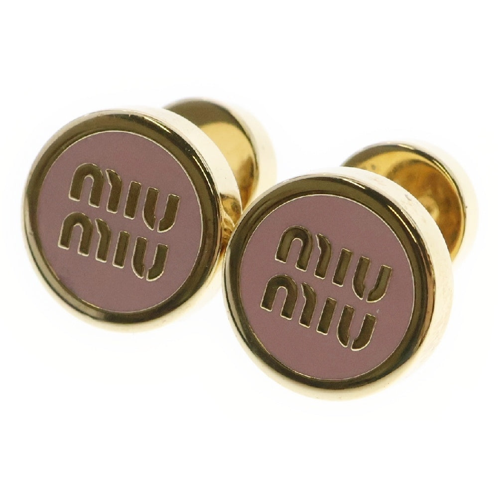 miumiu(ミュウミュウ) ロゴメタルピアス ピンク×ゴールド 5JO912