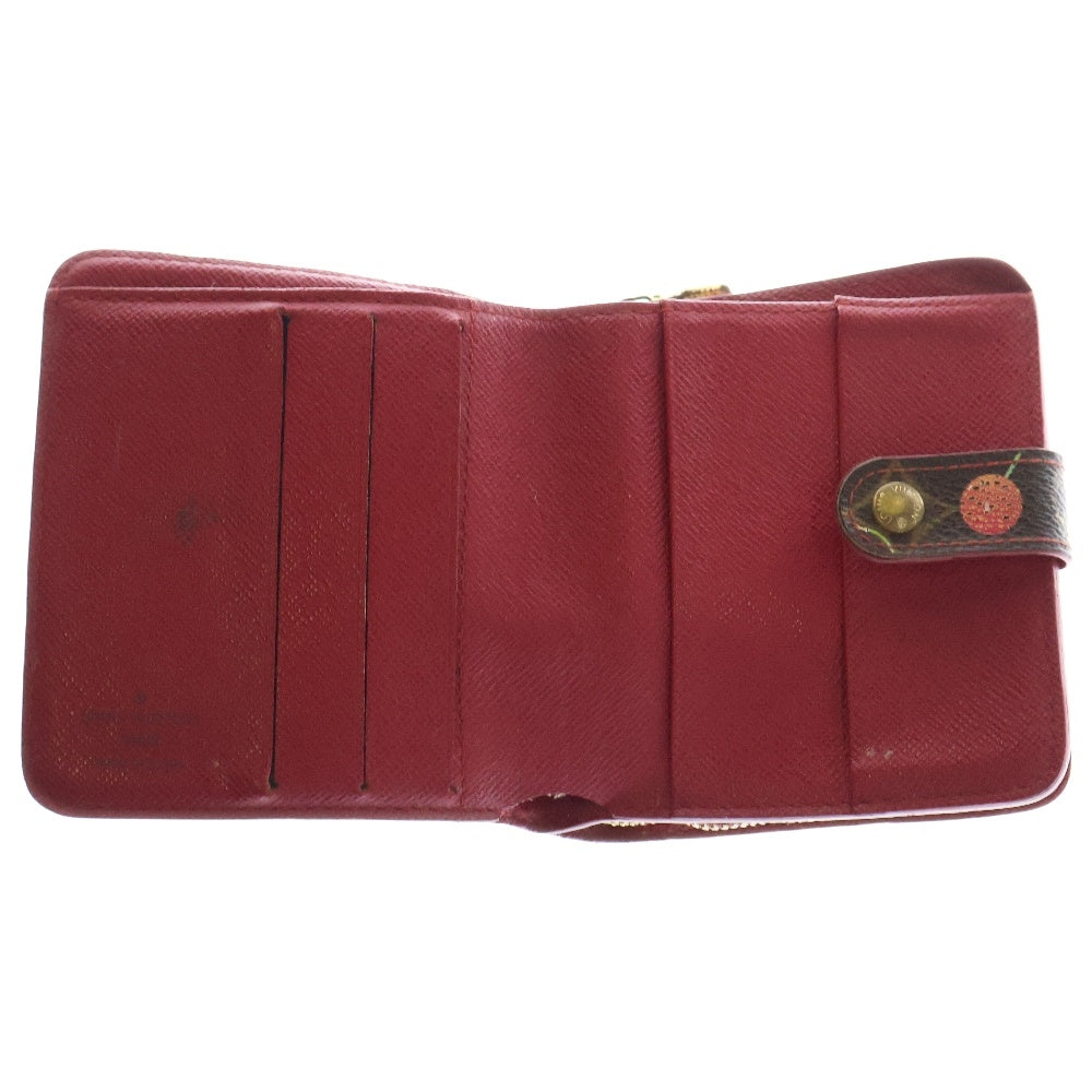 LOUIS VUITTON(ルイヴィトン) モノグラム チェリー コンパクトジップ 二つ折り財布 ブラウン PVC ゴールド金具 M95005