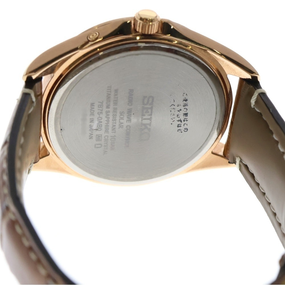 SEIKO(セイコー) SBTM298 セイコーセレクション 黒文字盤 SS×レザー/ソーラー ワールドタイム 腕時計 メンズ
