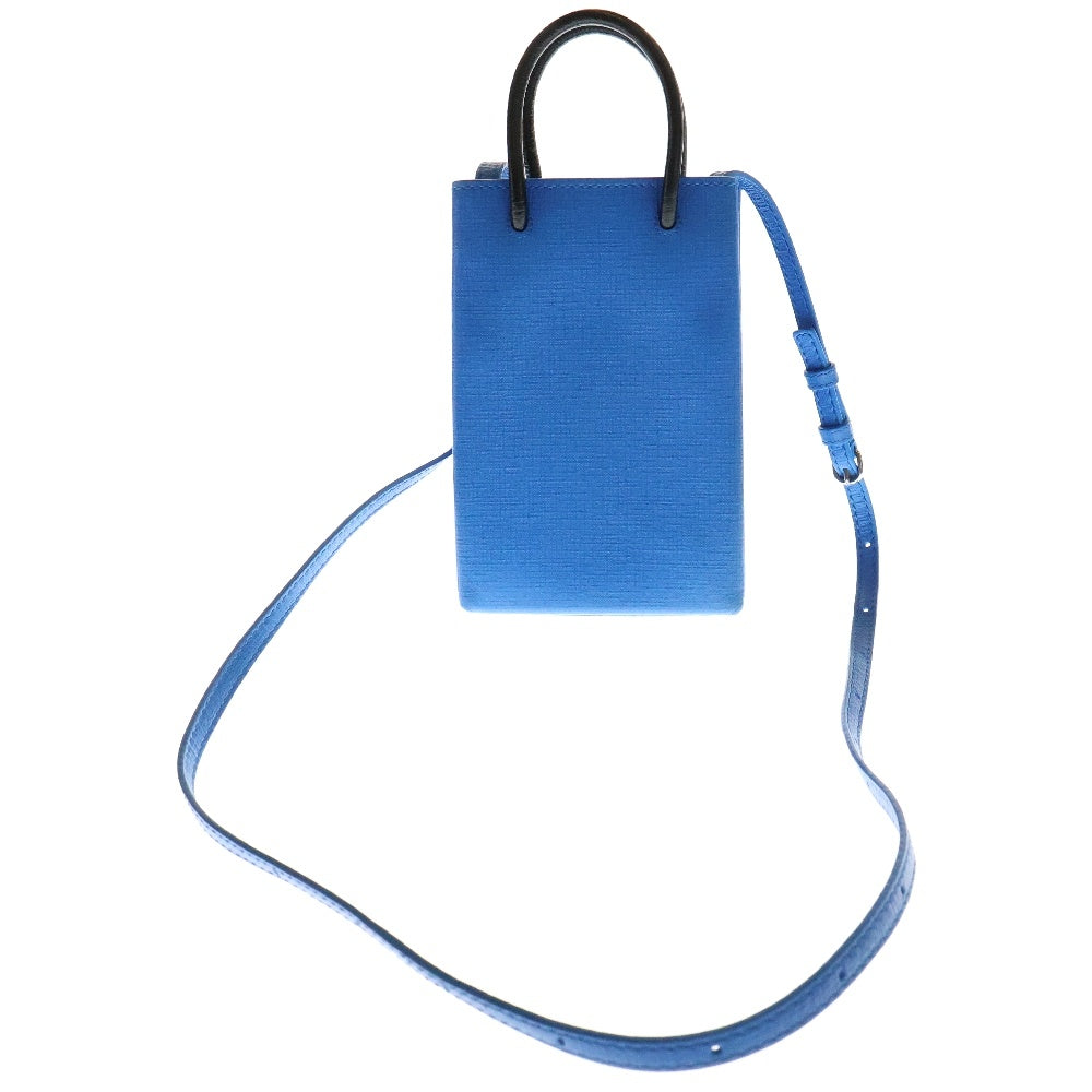BALENCIAGA(バレンシアガ) ショッピング フォンホルダー ミニバッグ 黒 レザー 593826