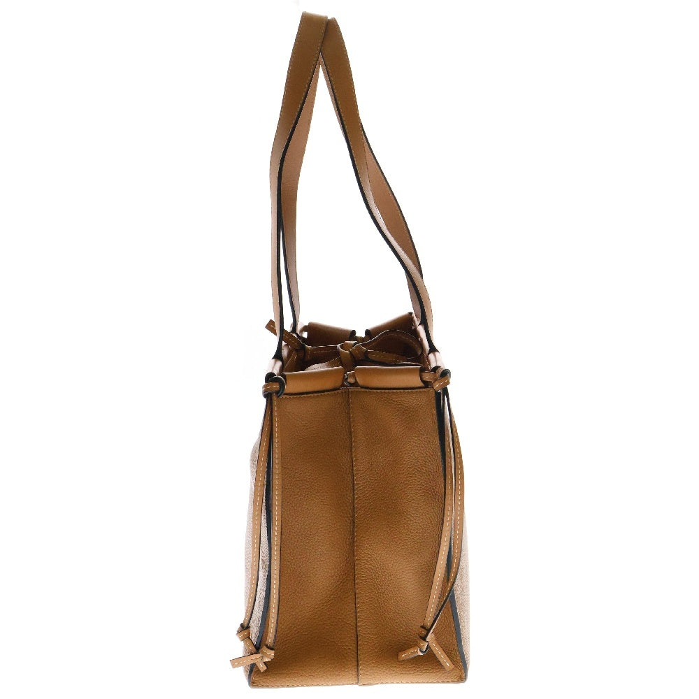 LOEWE(ロエベ) クッショントート スモール ブラウン レザー ハンドバッグ