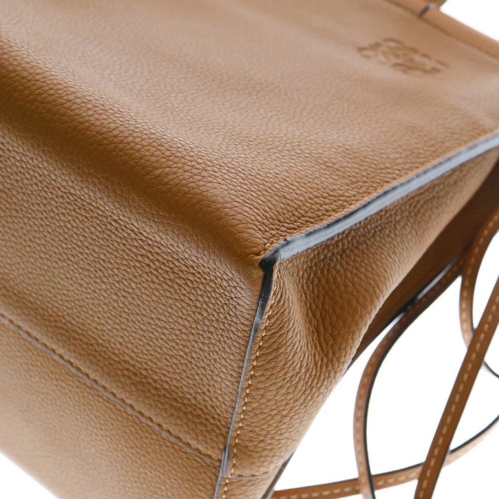 LOEWE(ロエベ) クッショントート スモール ブラウン レザー ハンドバッグ
