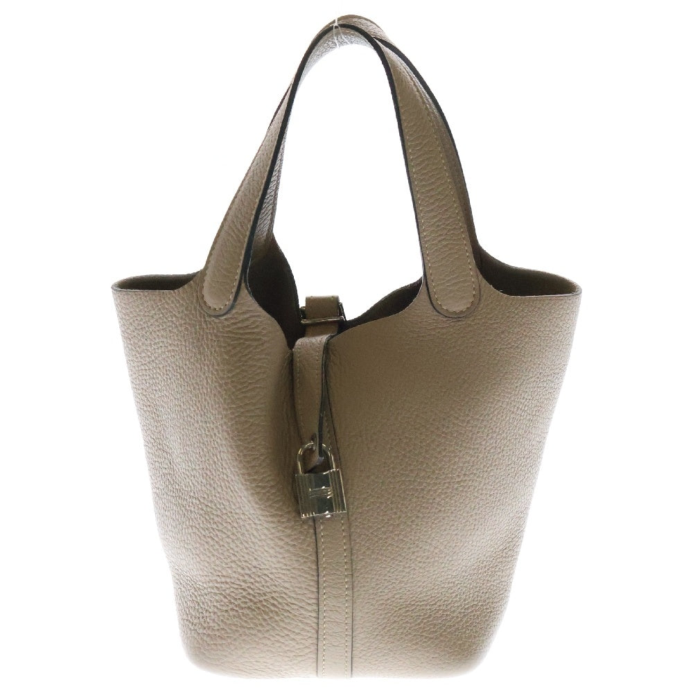 HERMES(エルメス) ピコタンPM トゥルティールグレー トリヨンクレマンス シルバー金具 ハンドバッグ □N刻印