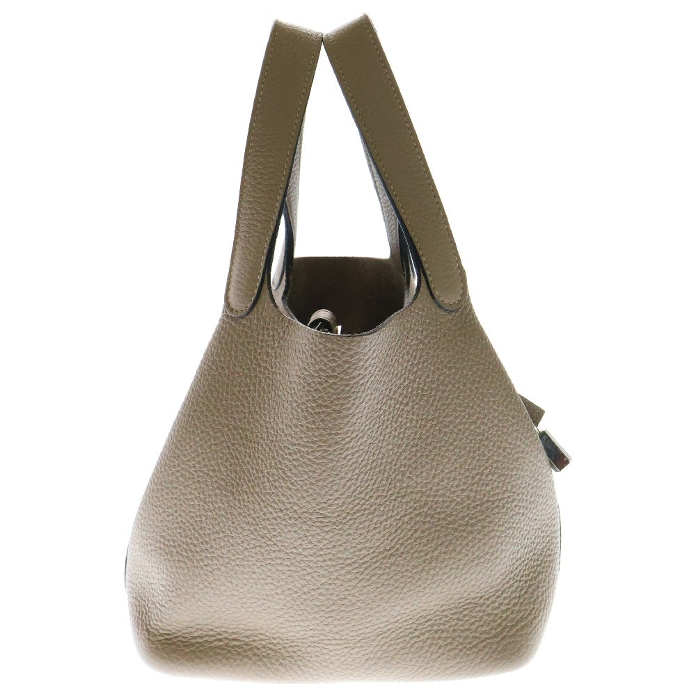 HERMES(エルメス) ピコタンPM トゥルティールグレー トリヨンクレマンス シルバー金具 ハンドバッグ □N刻印