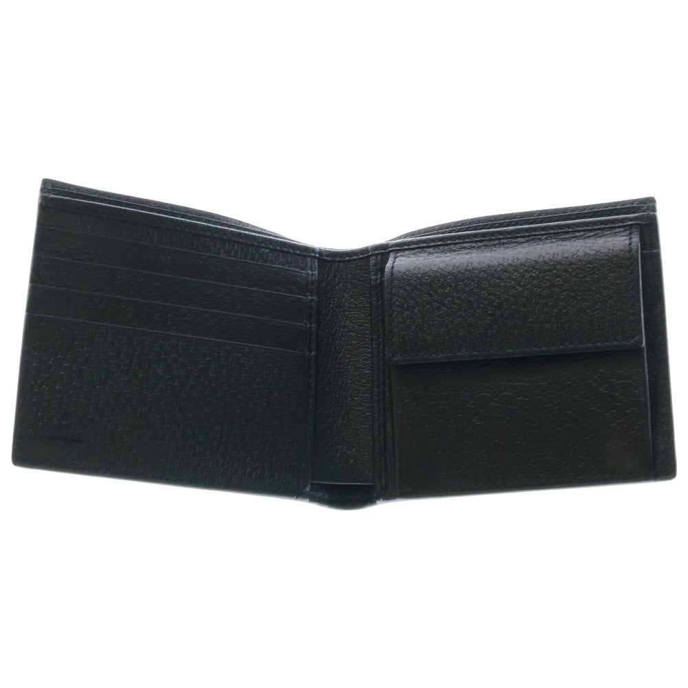 GUCCI(グッチ) オフザグリット二つ折り 財布ウォレット ナイロンキャンバス×レザー ブラック 625574