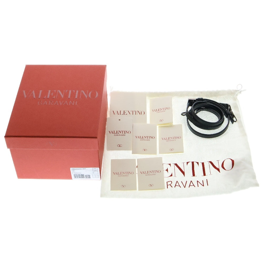 VALENTINO(ヴァレンチノ) Vロゴ レザー2WAYバニティバッグ ショルダーバッグ ブラック
