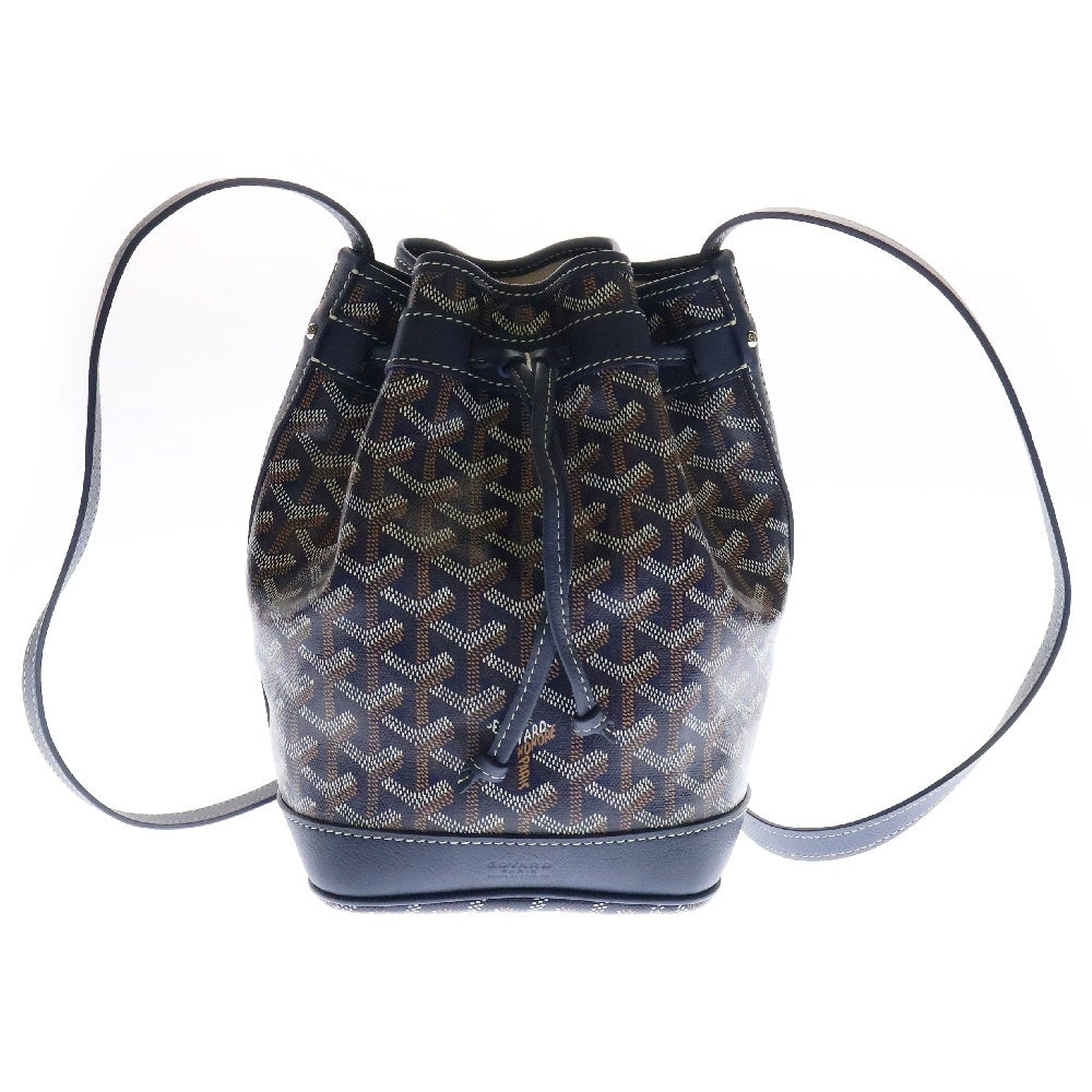 GOYARD(ゴヤール) プティ・フロ バケットバッグ 巾着型 ネイビーブルー レザー ショルダーバッグ