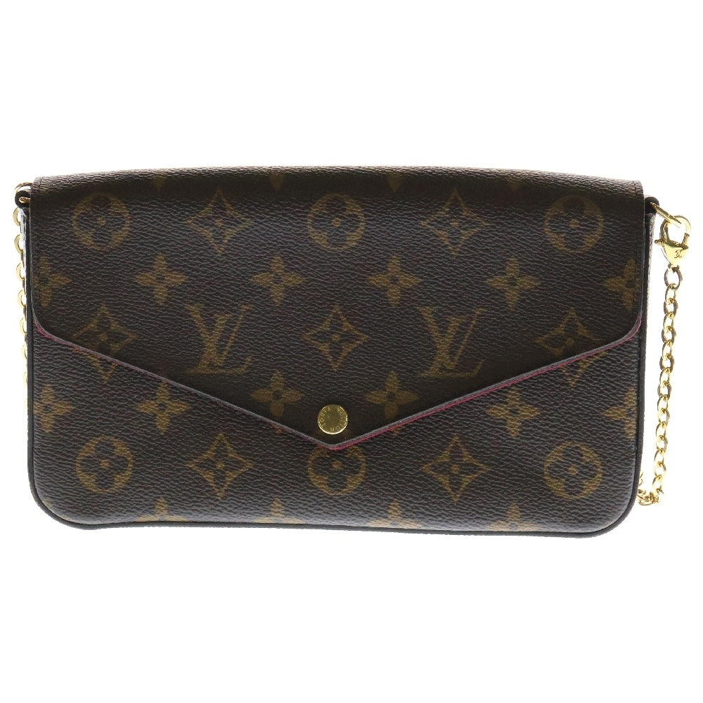 LOUIS VUITTON(ルイヴィトン) モノグラム ポシェット・フェリシー ウォレットチェーン ショルダーバッグ ブラウン PVCレザー M81896