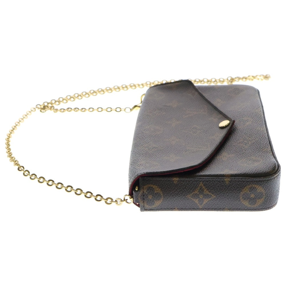 LOUIS VUITTON(ルイヴィトン) モノグラム ポシェット・フェリシー ウォレットチェーン ショルダーバッグ ブラウン PVCレザー M81896