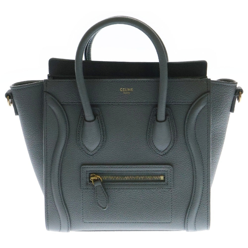 CELINE(セリーヌ) ラゲージ ナノショッパー ハンドバック グレー レザー