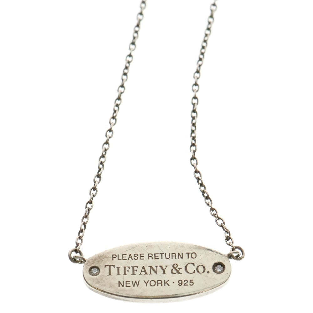 TIFFANY&Co(ティファニー) リターン トゥ オーバル IDタグ ダイヤモンド 2P ネックレス シルバー アクセサリー