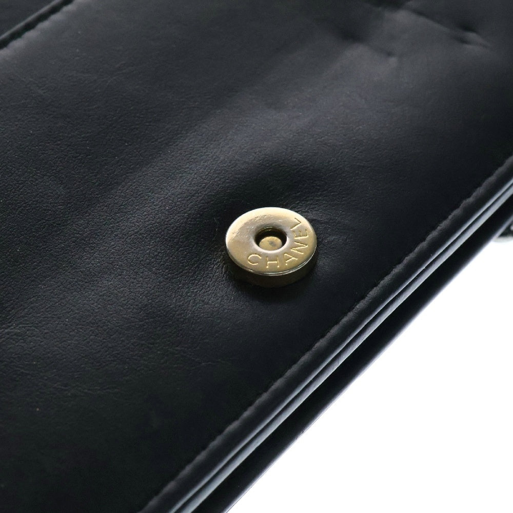 CHANEL(シャネル) ガブリエル ドゥ シャネル チェーンウオレット ショルダーウォレット 長財布 ラムスキン ベージュ×ブラック ゴールド金具 A84839