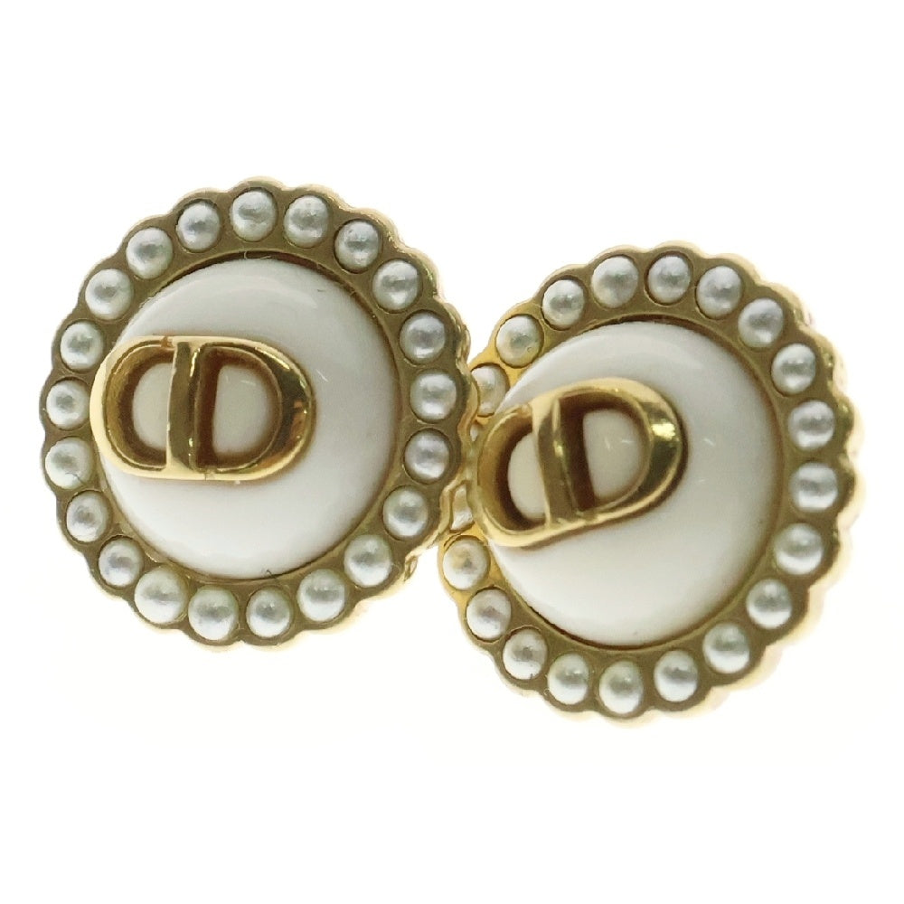 Christian Dior(クリスチャンディオール) Petit CD ピアス クリップオン パール ゴールド×ホワイト アクセサリー