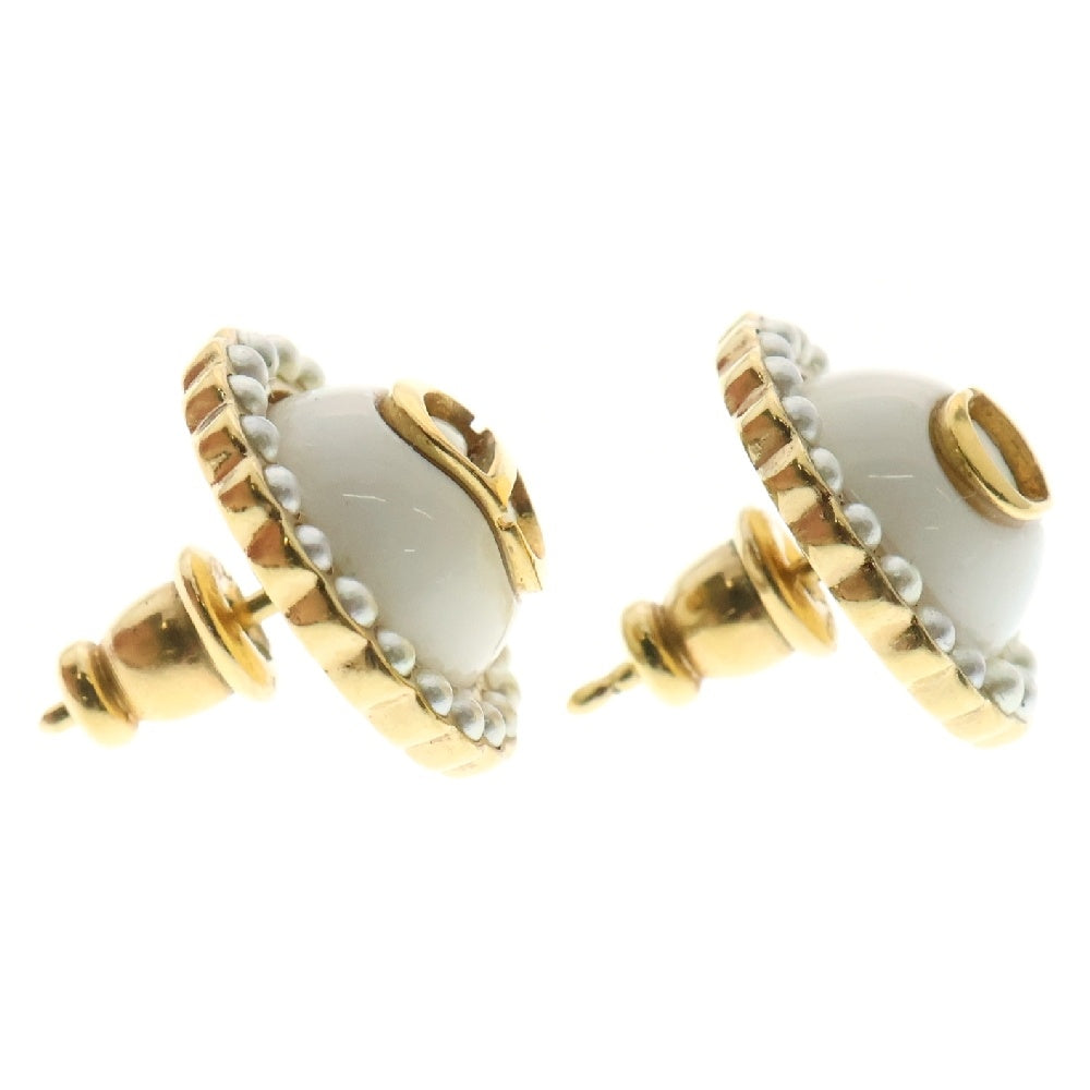 Christian Dior(クリスチャンディオール) Petit CD ピアス クリップオン パール ゴールド×ホワイト アクセサリー