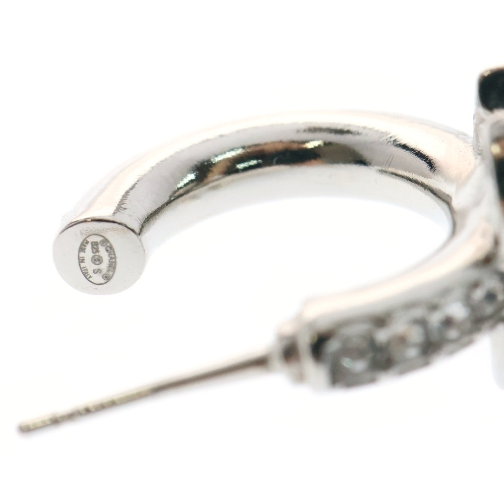 CHANEL(シャネル) ココマーク ラインストーン フープピアス B25S メタル シルバー アクセサリー