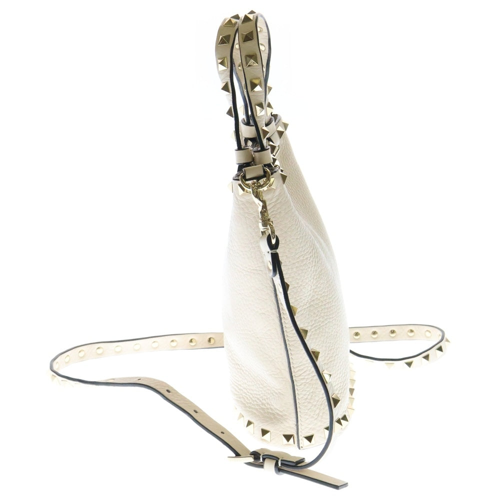 VALENTINO(ヴァレンチノ) スタッズ 2WAY ハンドバッグ ショルダーバック アイボリー レザー