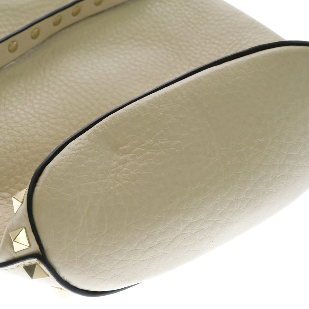 VALENTINO(ヴァレンチノ) スタッズ 2WAY ハンドバッグ ショルダーバック アイボリー レザー