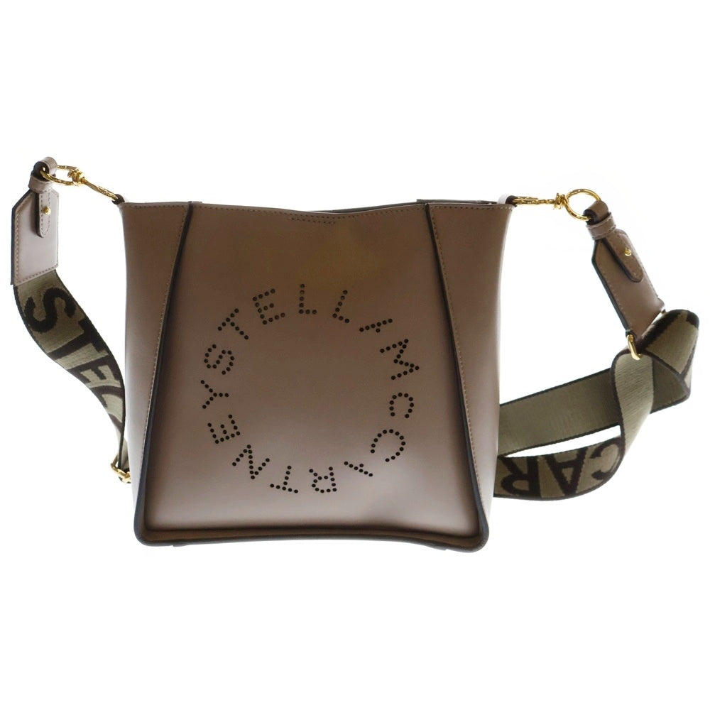 STELLA McCARTNEY(ステラマッカートニー) ショルダーバッグ ブラウン フェイクレザー ピンクベージュ ゴールド金具 70073W8542