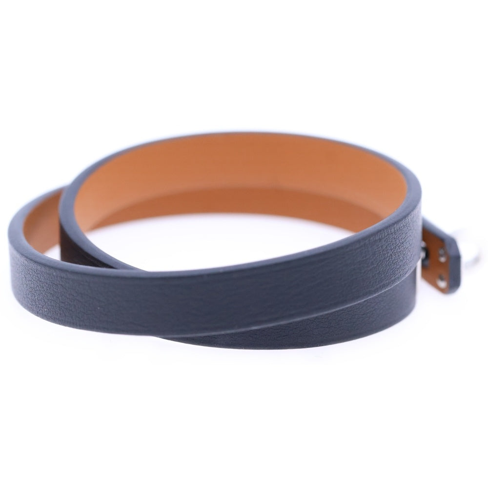 HERMES(エルメス) ミニ・ケリー ブレスレット レザー シルバー金具 ブラック W刻印