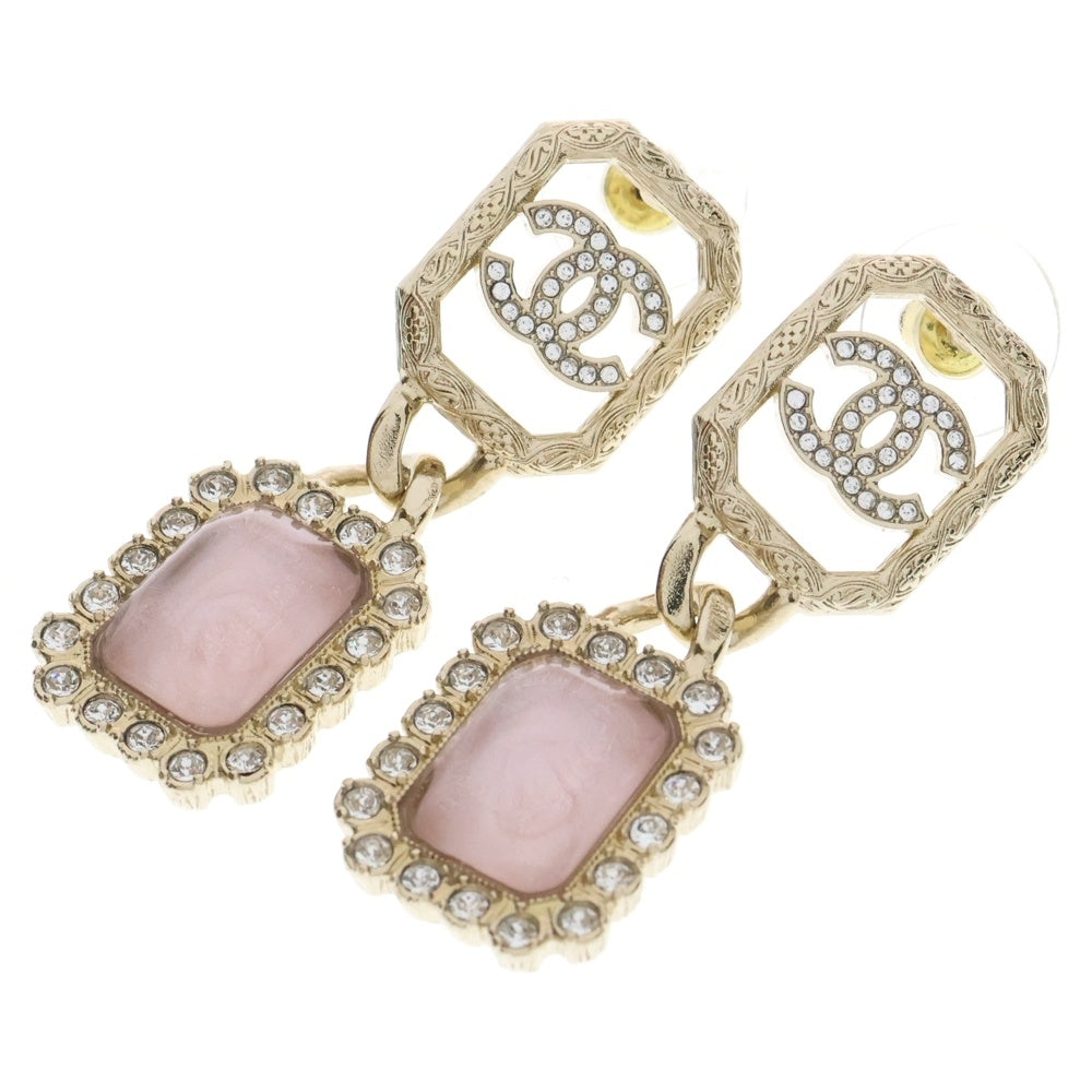 CHANEL(シャネル) B23K ココマーク ラインストーン ピアス イヤーアクセサリー ピンク×ゴールド
