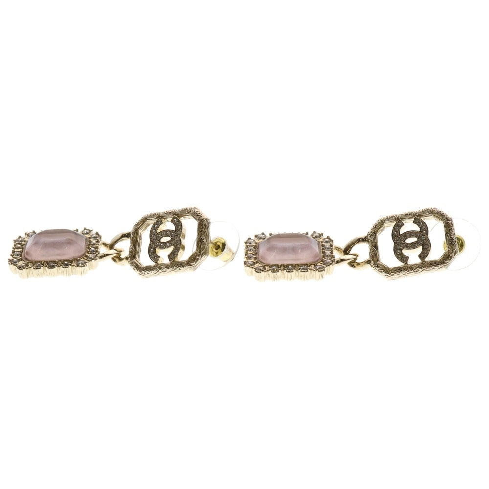 CHANEL(シャネル) B23K ココマーク ラインストーン ピアス イヤーアクセサリー ピンク×ゴールド