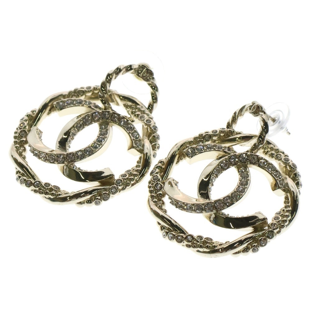 CHANEL(シャネル) ココマーク ラインストーン サークル ピアス B23B ゴールド レディース