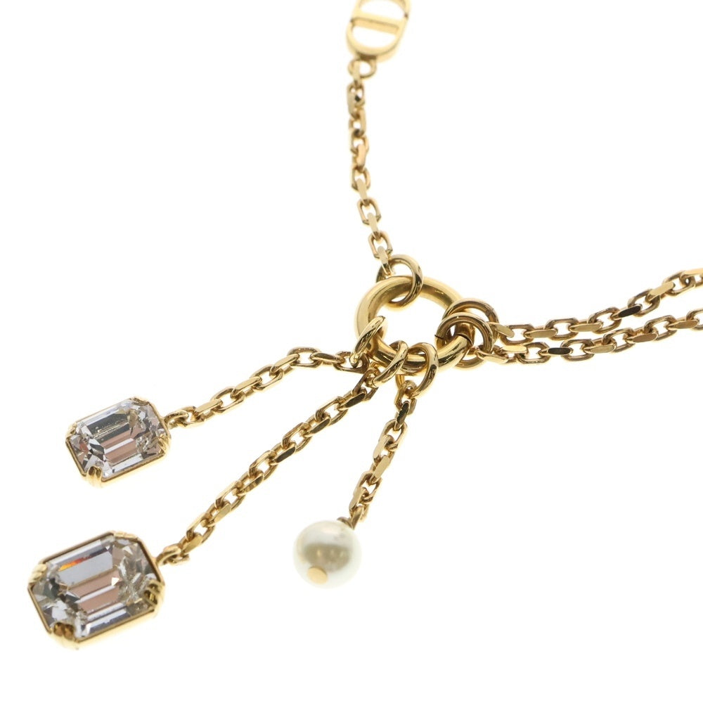 DIOR(ディオール) Petit CD プチ ロゴ 3連チャーム パール チェーンネックレス ゴールド レディース N3048WOMCY