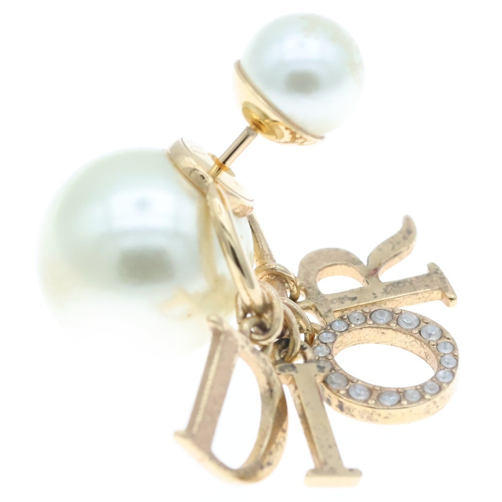 DIOR(ディオール) Tribales ロゴ トライバルピアス フェイクパール ゴールド GP ラインストーン