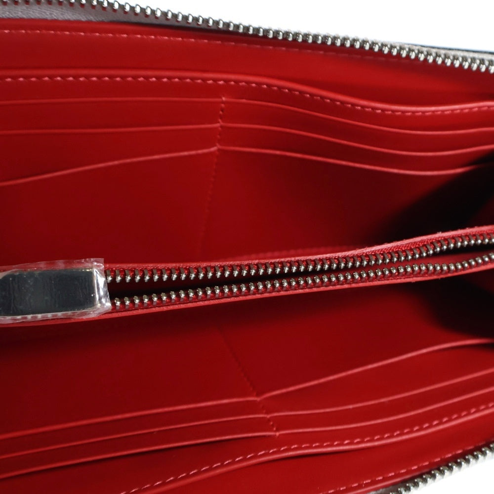 CHRISTIAN LOUBOUTIN(クリスチャンルブタン) Panettone Wallet パネトーネ ラウンドファスナー スタッズ レザーロングウォレット 長財布 グレー 3175224 I512