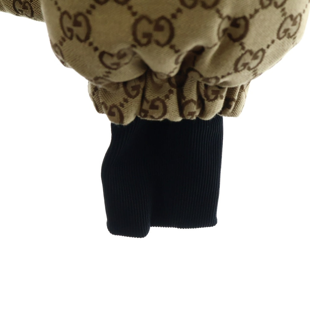 GUCCI(グッチ) GGキャンバス 2WAY クロップド フーデッド ボンバー ダウン ジャケット ベージュ/ブラック レディース 761698