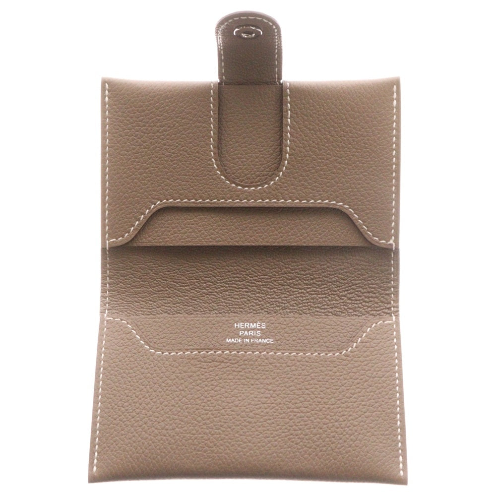 HERMES(エルメス) RMSカードホルダー エトゥープ エヴァーカラー カードケース 名刺入れ ブラウン シルバー金具 K刻印
