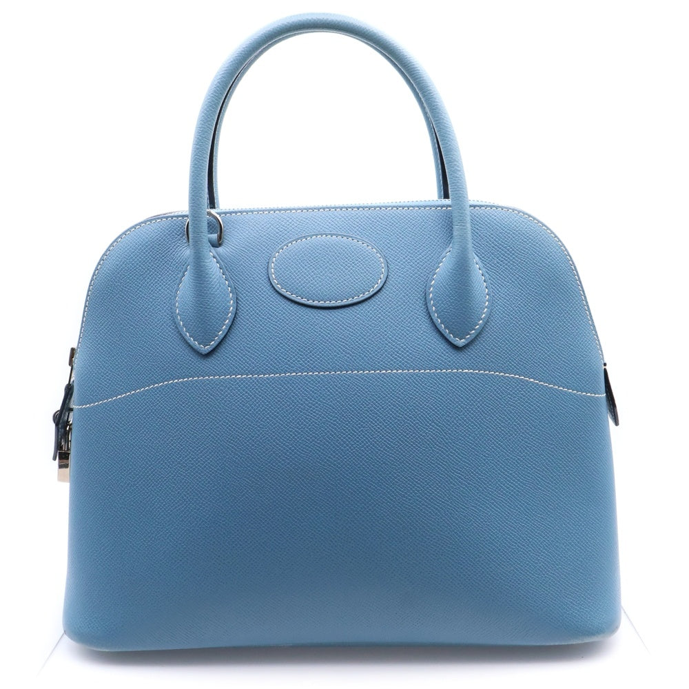 HERMES(エルメス) ボリード31 ブルージーン エプソン トートバッグ ハンドバッグ ブルー 白ステッチ レザー □I刻印