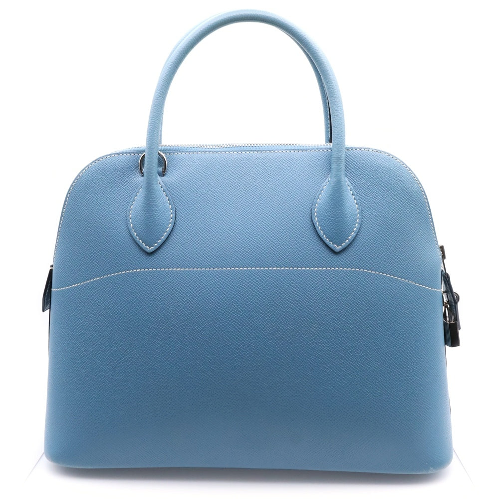 HERMES(エルメス) ボリード31 ブルージーン エプソン トートバッグ ハンドバッグ ブルー 白ステッチ レザー □I刻印
