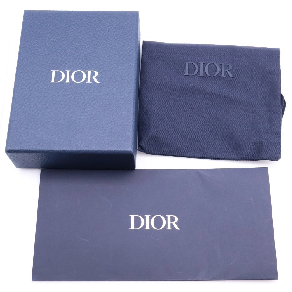Christian Dior(クリスチャンディオール) オブリークジャカード トロッター柄 コンパクトウォレット 二つ折り財布 ネイビー/ベージュ 20BBC027YSE