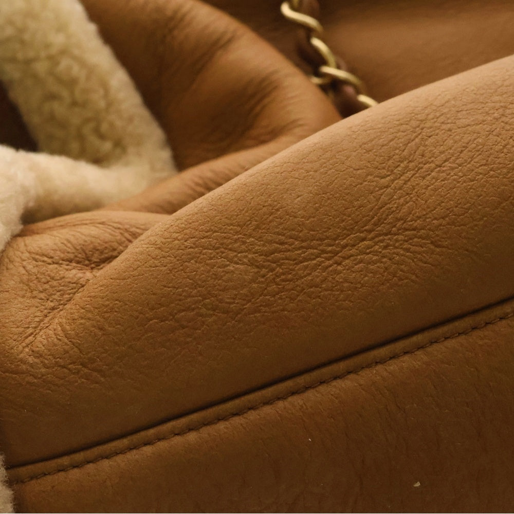 CHANEL(シャネル) ドーウィル ボワ 2WAY ショルダー ハンドバック ブラウン シアリング ラムスキン ゴールド金具 ランダムプレート A66941